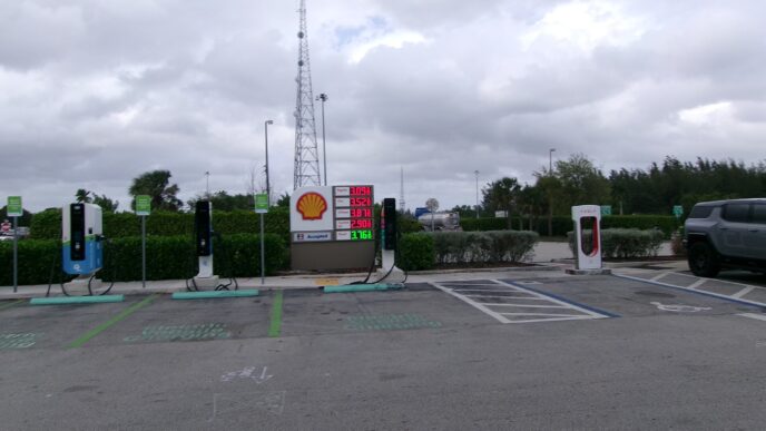 Gas prices at a Florida service plaza